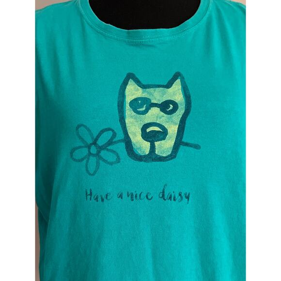 Life Is Good Women's Crusher Tee Dog and Daisy Tshirt Large - Picture 2 of 7